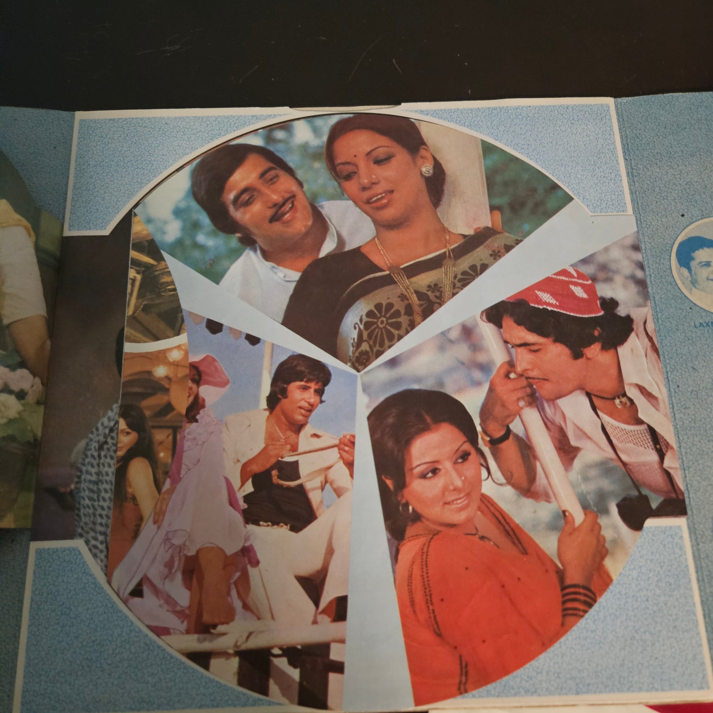 Amar Akbar Anthony - *PINK* and multifold with 8 picture pages - Laxmikant Pyarelal - Super hit in Excellent condition Collectible. Flawless multifold cover