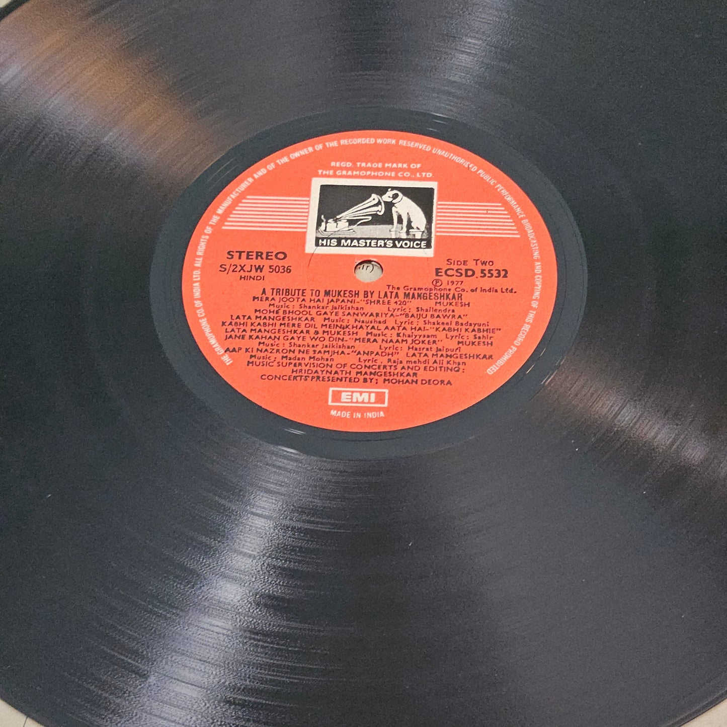 Mukesh and Lata Mangeshkar - A Tribute To Mukesh By Lata Mangeshkar (Live Recordings Of Concerts In USA And Canada-August 1976) in near mint