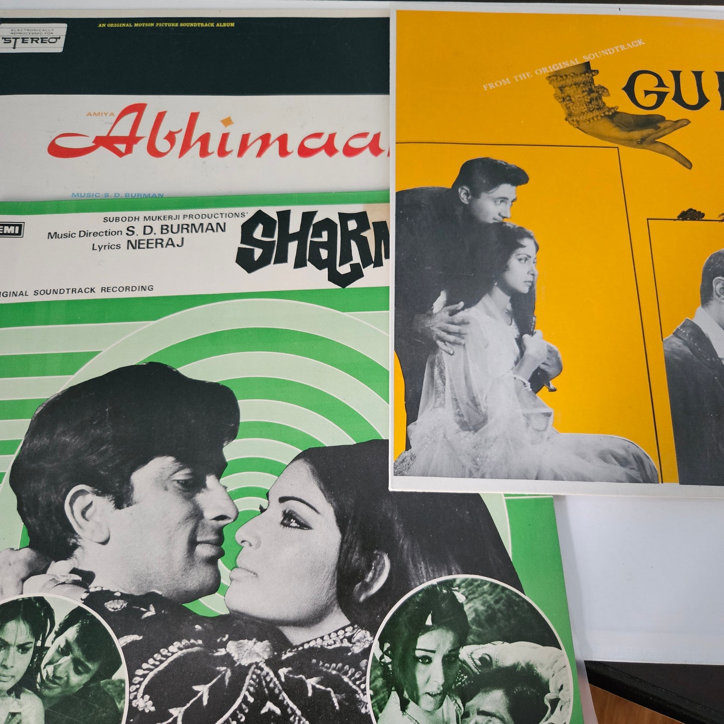 3 LPs package S D Burman blockbuster Sharmilee , Abhimaan and Guide excellent