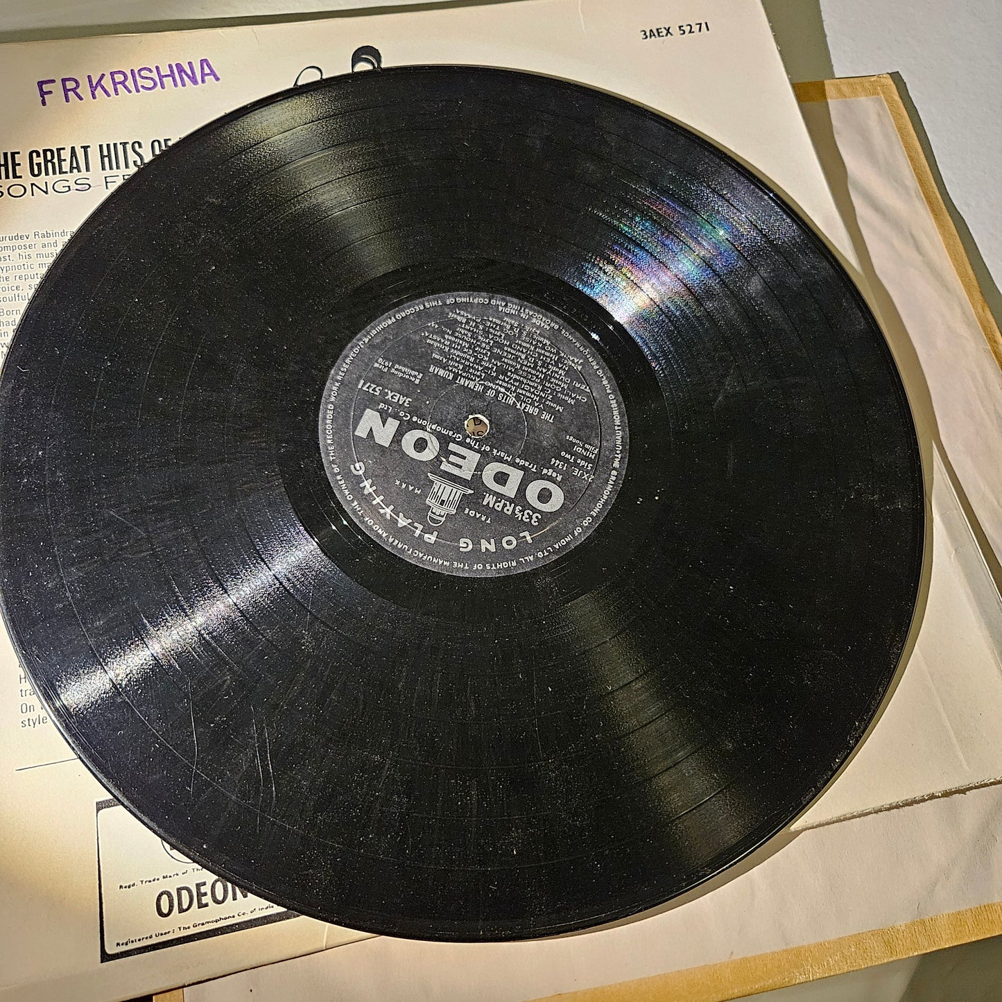 Hemant Kumar - The great hits of Hemant Kumar ring odeon in VG+