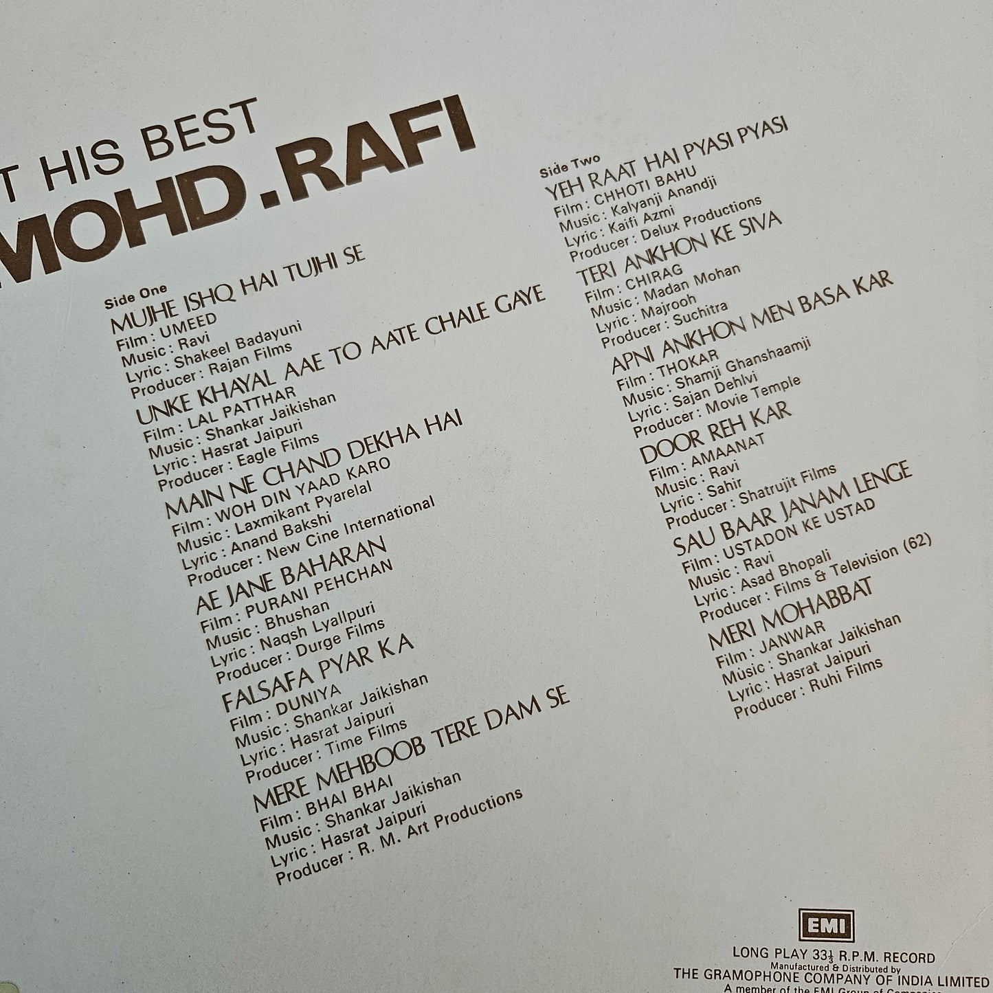 4 Lps package Mohd Rafi Best albums in excellent to near mint
