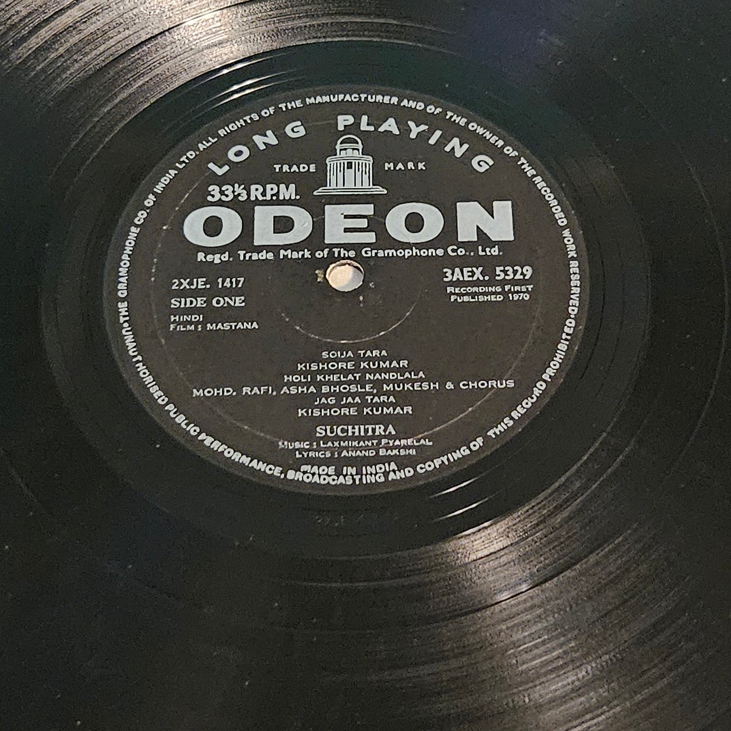 Mastana - 1st odeon Pressing - Music by Laxmikant Pyarelal in excellent (95% condition)