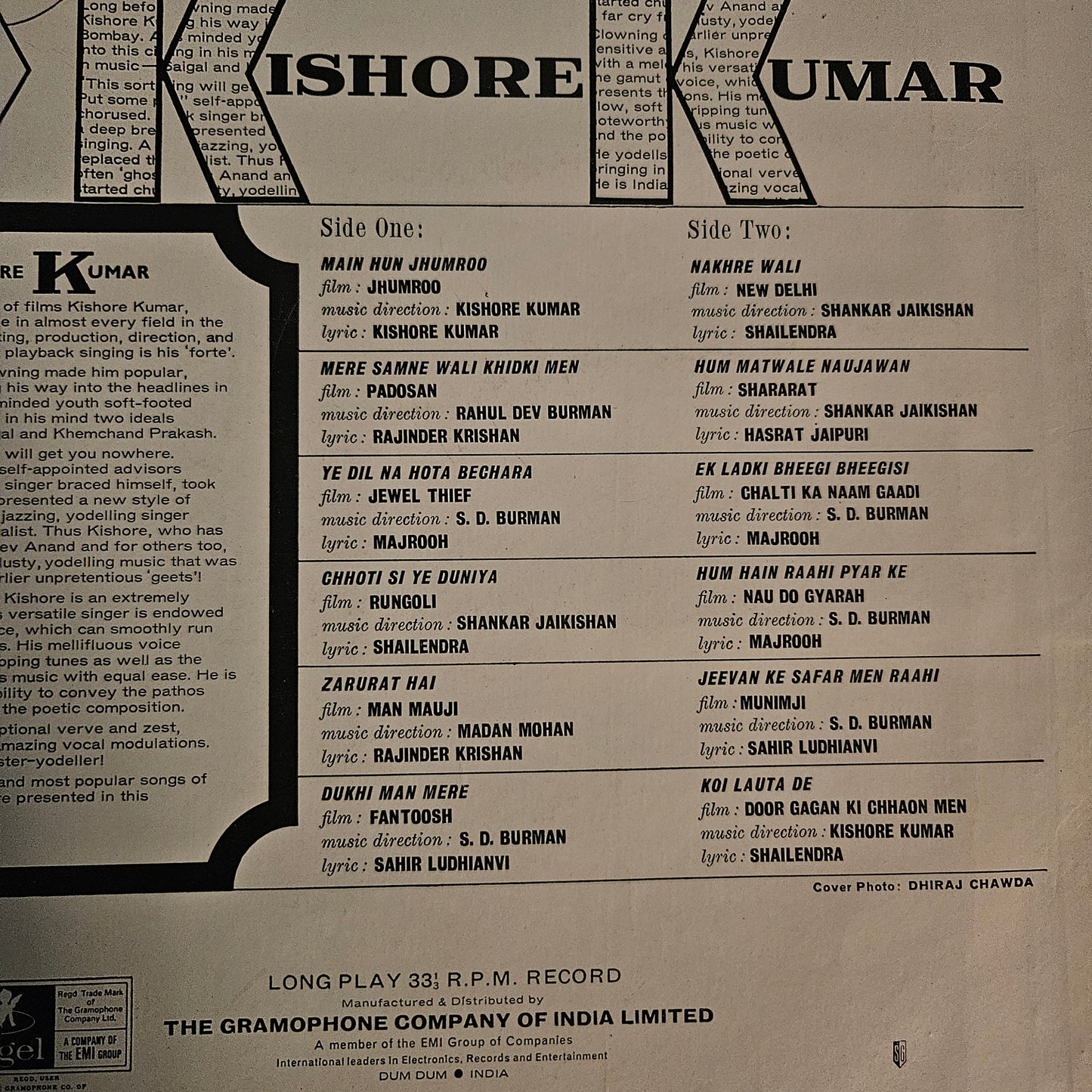 Kishore Kumar - Melodies to remember in Near Mint condition