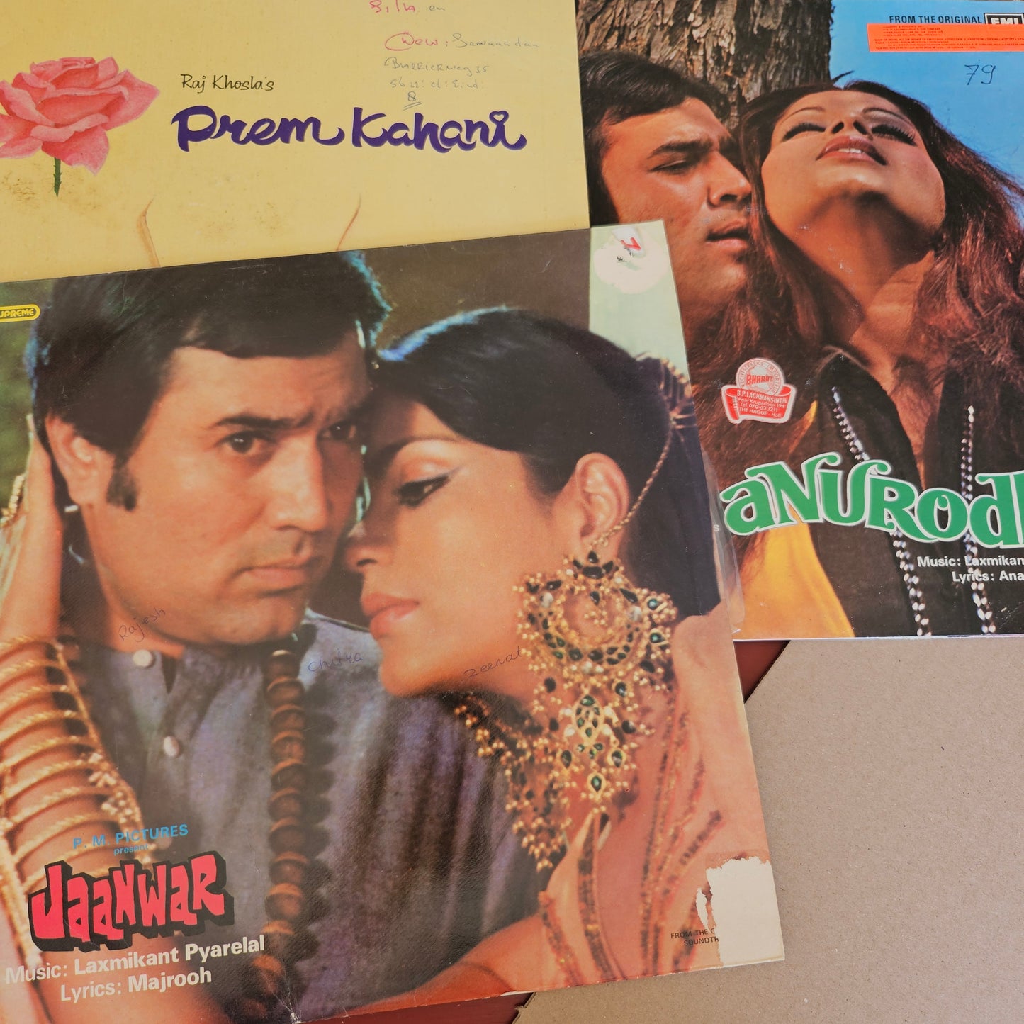 3 lps Rajesh Khannas Superhit Lps Gatefold collection Anurodh, Prem Kahani, and Jaanwar excellent condition