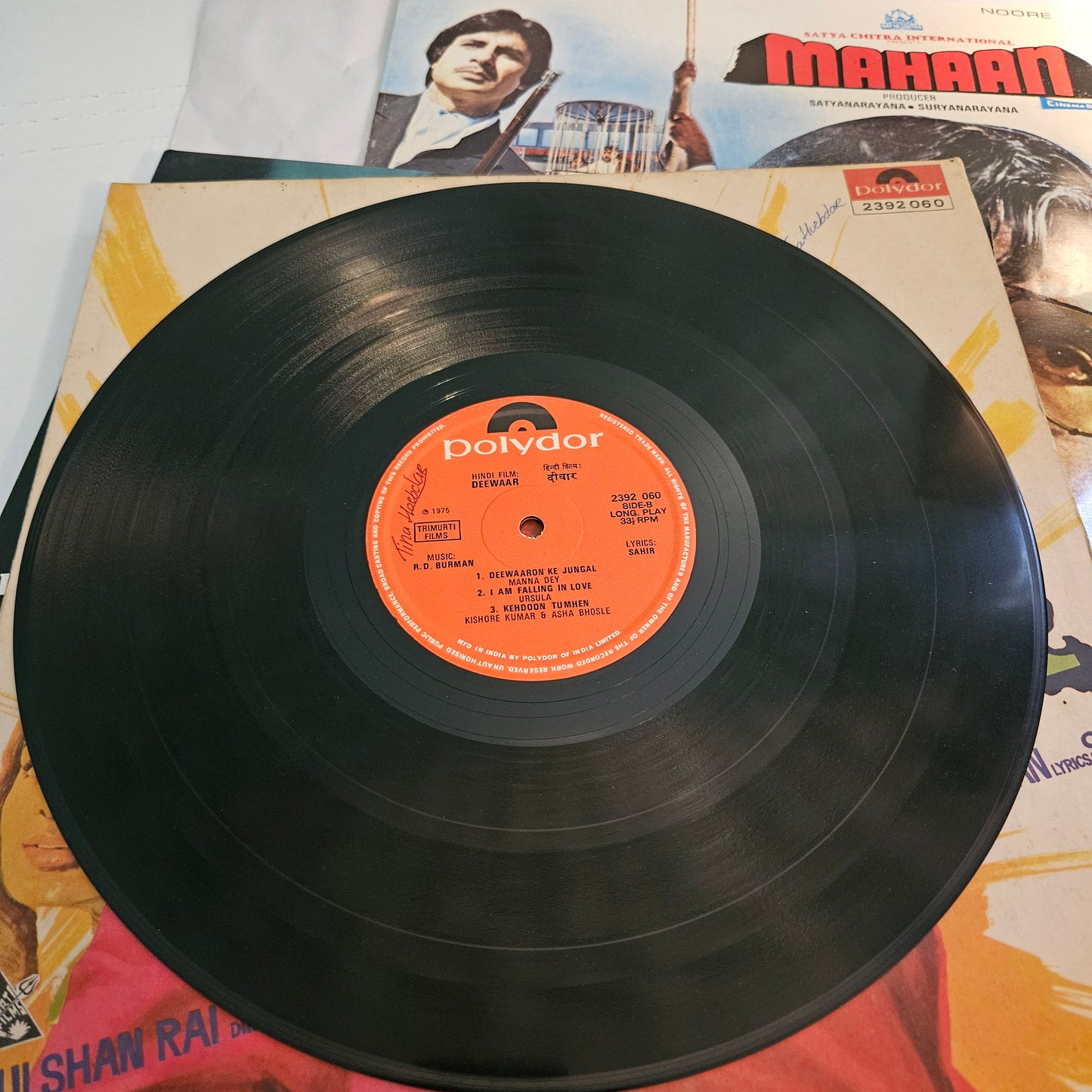 4 Superhit LPs package including rare Deewar Full songs edition, Amitabh and R D Burman and in excellent