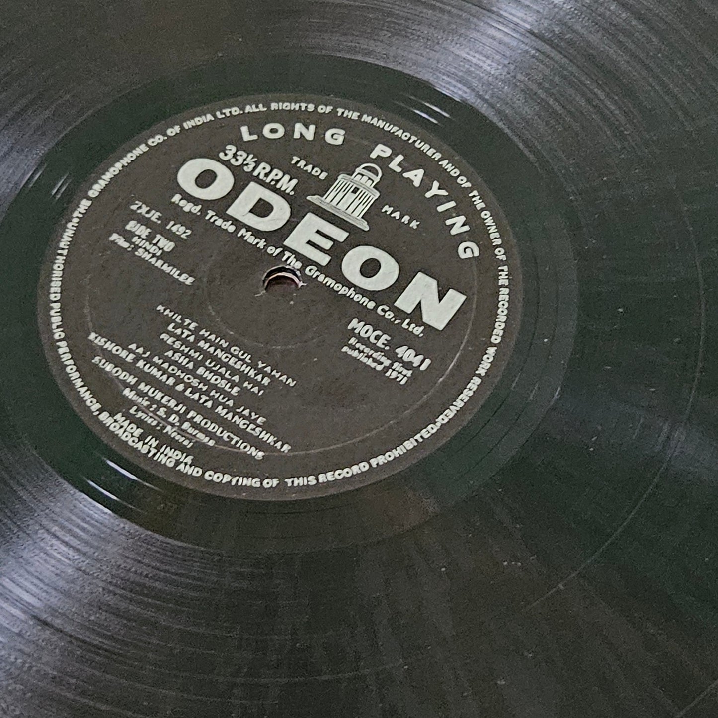 Sharmilee - Music by S D Burman - 1st ed. Odeon double ring excellent to near mint