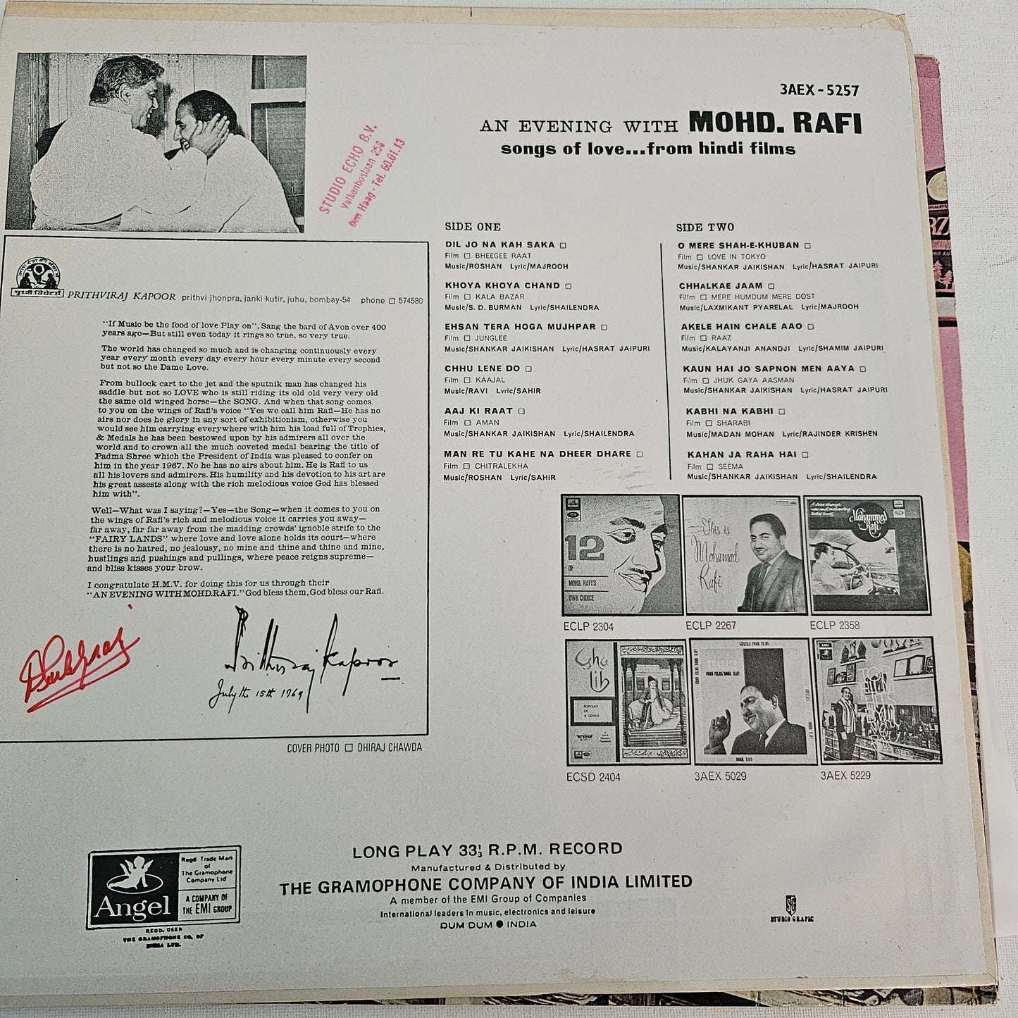 4 Lps package Mohd Rafi Best albums in excellent to near mint