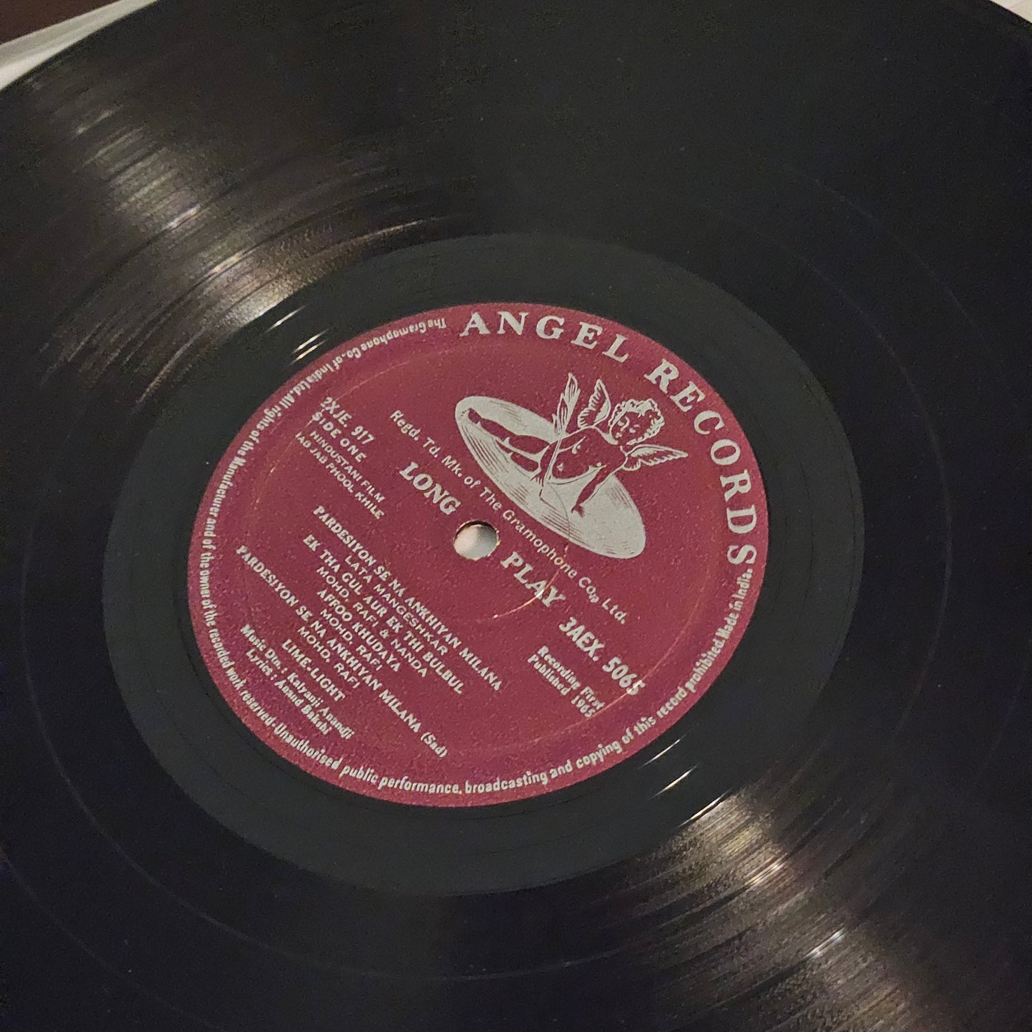 Jab Jab Phool khile - 1st Angel - in near mint and cover in Pristine