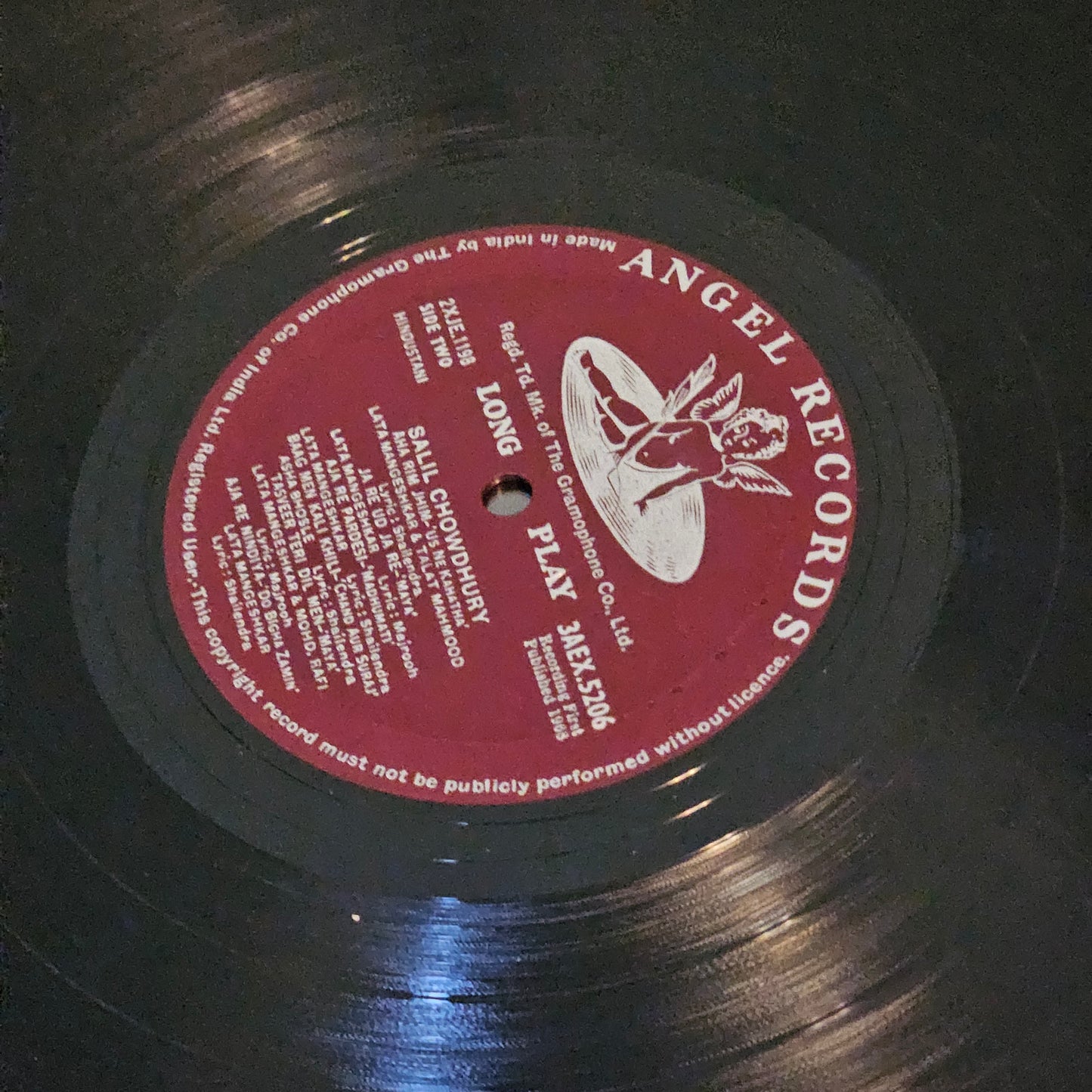 Salil chowdhury - His songs from hindi Films - 1st angel in excellent to near Mint rare songs collection