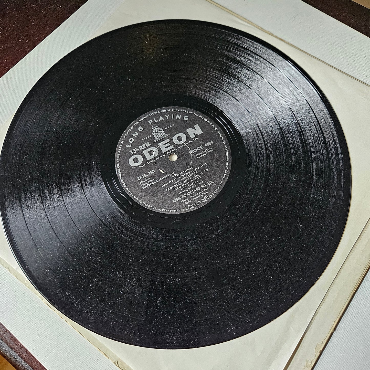 Jab Pyar Kisise hota hai - Heavy Odeon Shankar Jaikishan in excellent to near mint