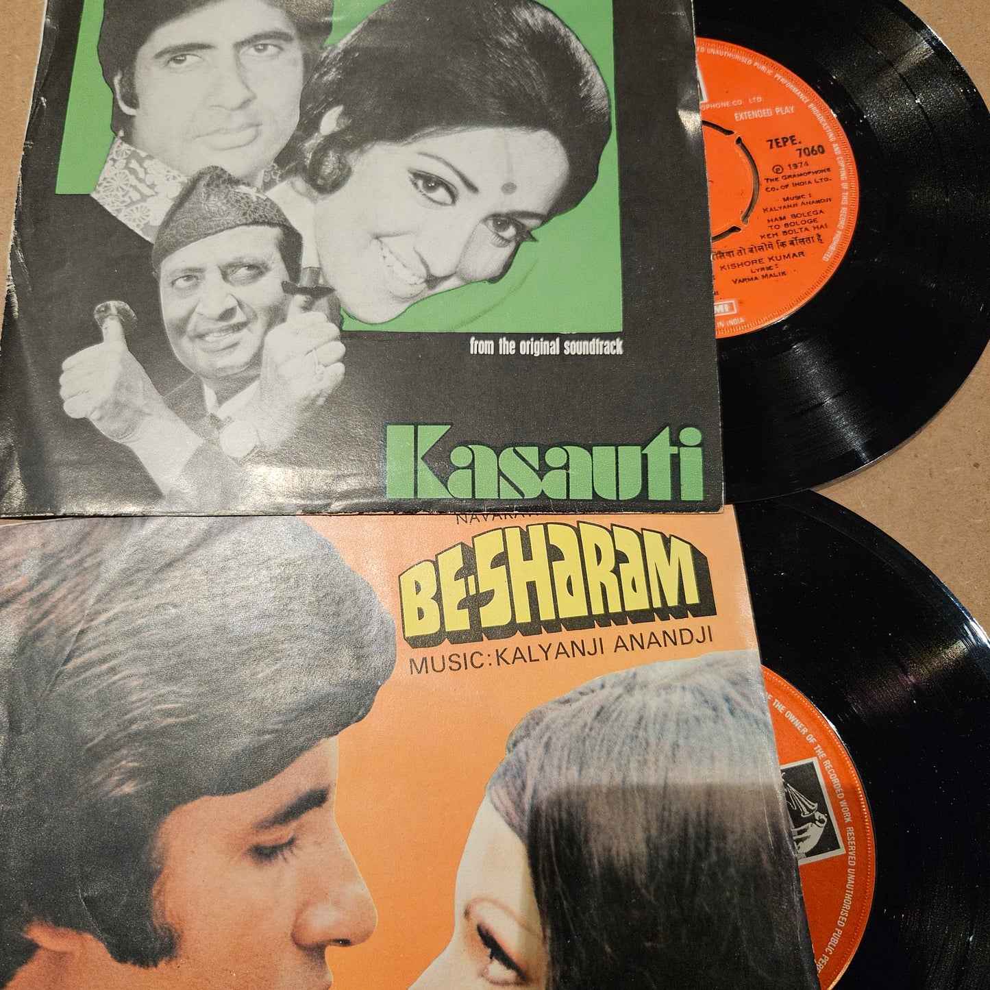 Kasauti and Be-sharam - Amitabh 2 great EPs Music Kalyanji Anandji - in excellent - classic 70s