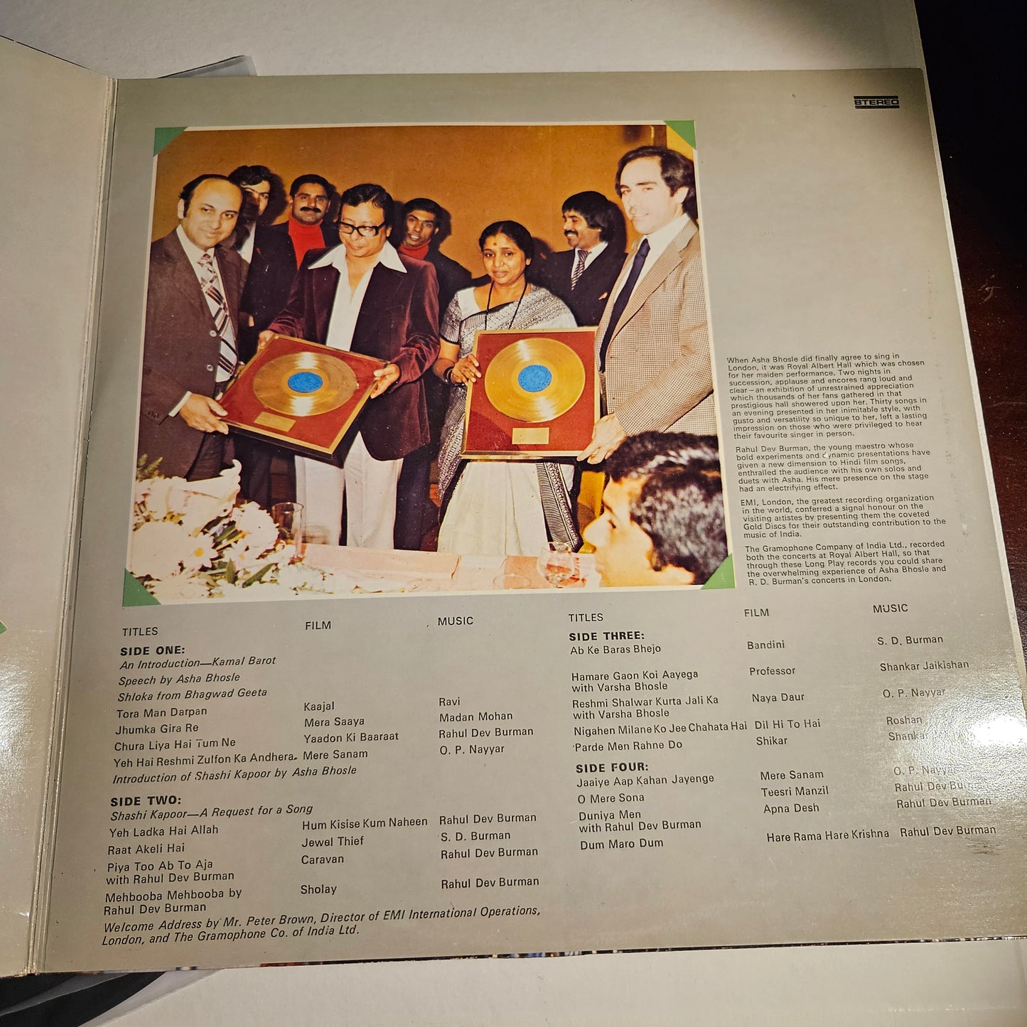R D Burman & Asha Bhsole Live at Royal Albert Hall 2 LP set near mint Pristine