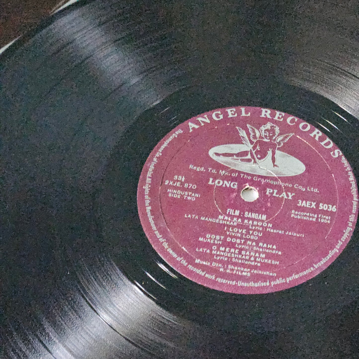Sangam - Raj Kapoor and Shankar Jaikishan - 1st Angel in excellent condition