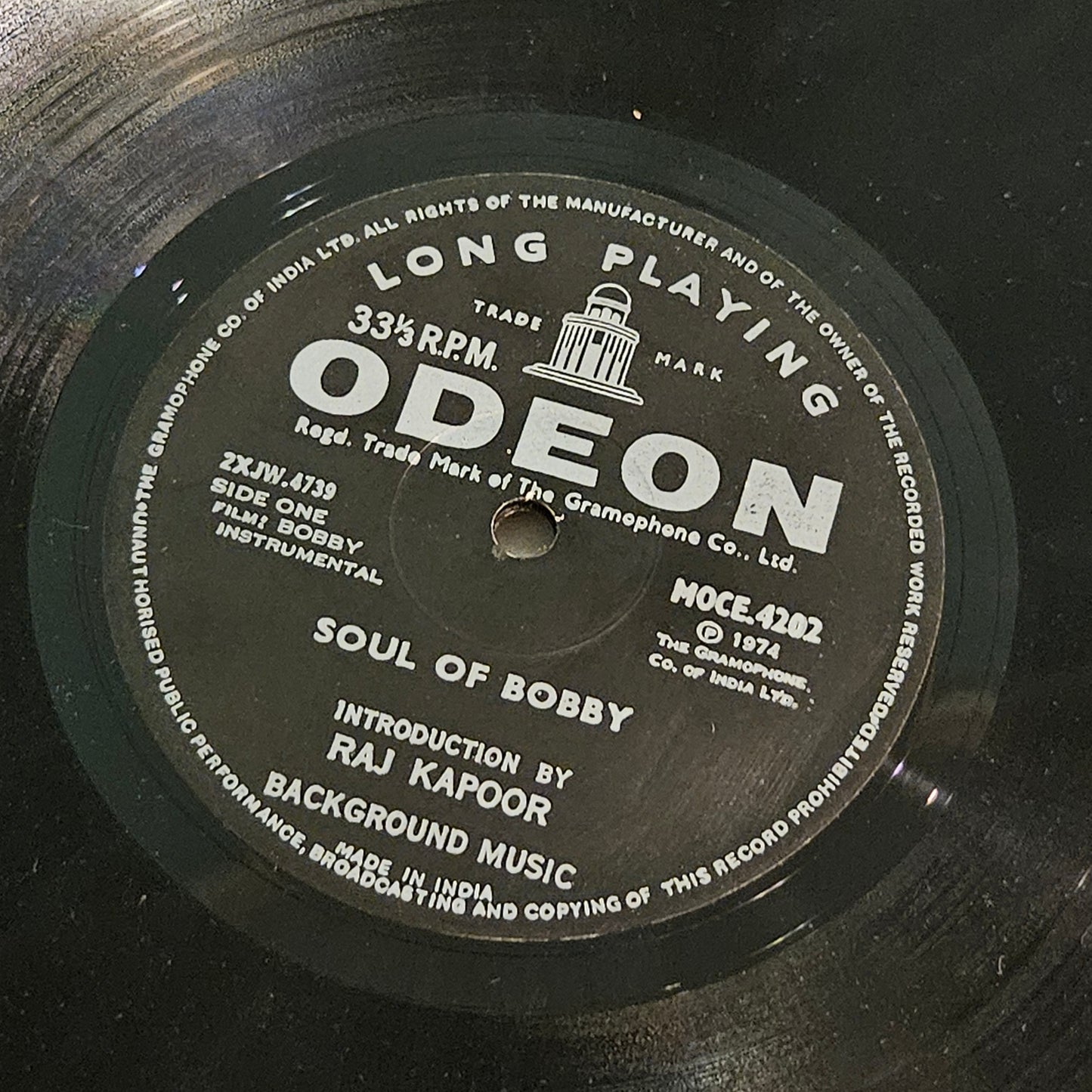 Soul of Bobby -1st edition Odeon Rare Instrumental of superhit R K classic Bobby in excellent