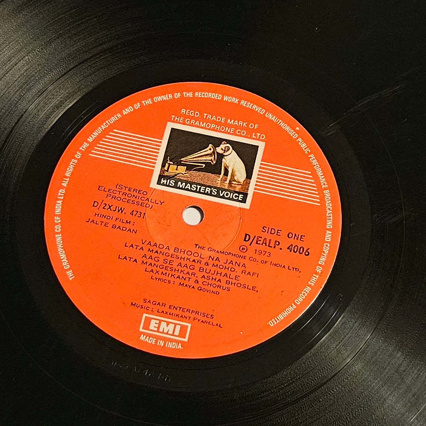 Jalte Badan - Music by Laxmikant Pyarelal. Super hit - Excellent 1st Issue red dog hmv