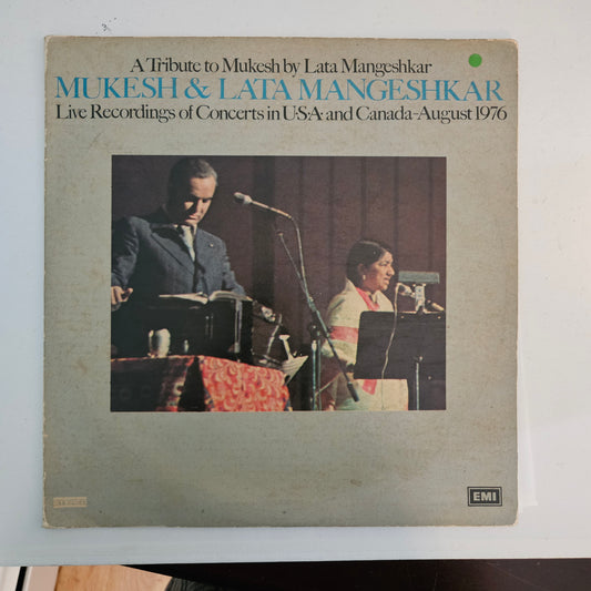 Mukesh and Lata Mangeshkar - A Tribute To Mukesh By Lata Mangeshkar (Live Recordings Of Concerts In USA And Canada-August 1976) in near mint