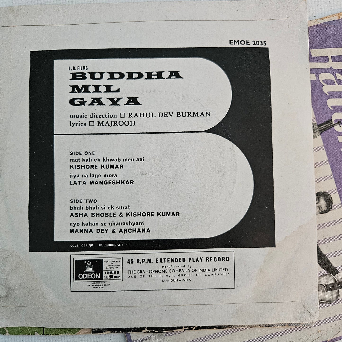 3 R D Burman superhit EPs in excellent to near MINT Chhalia, Buddha Mil Gaya, Raton ka Raja