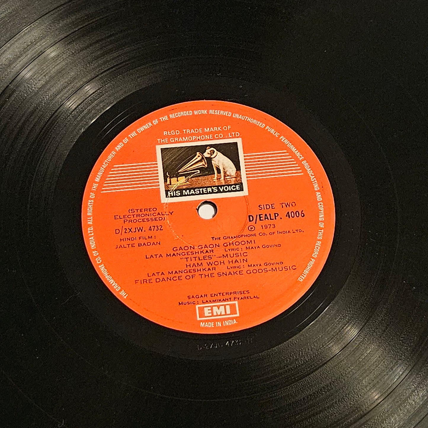 Jalte Badan - Music by Laxmikant Pyarelal. Super hit - Excellent 1st Issue red dog hmv