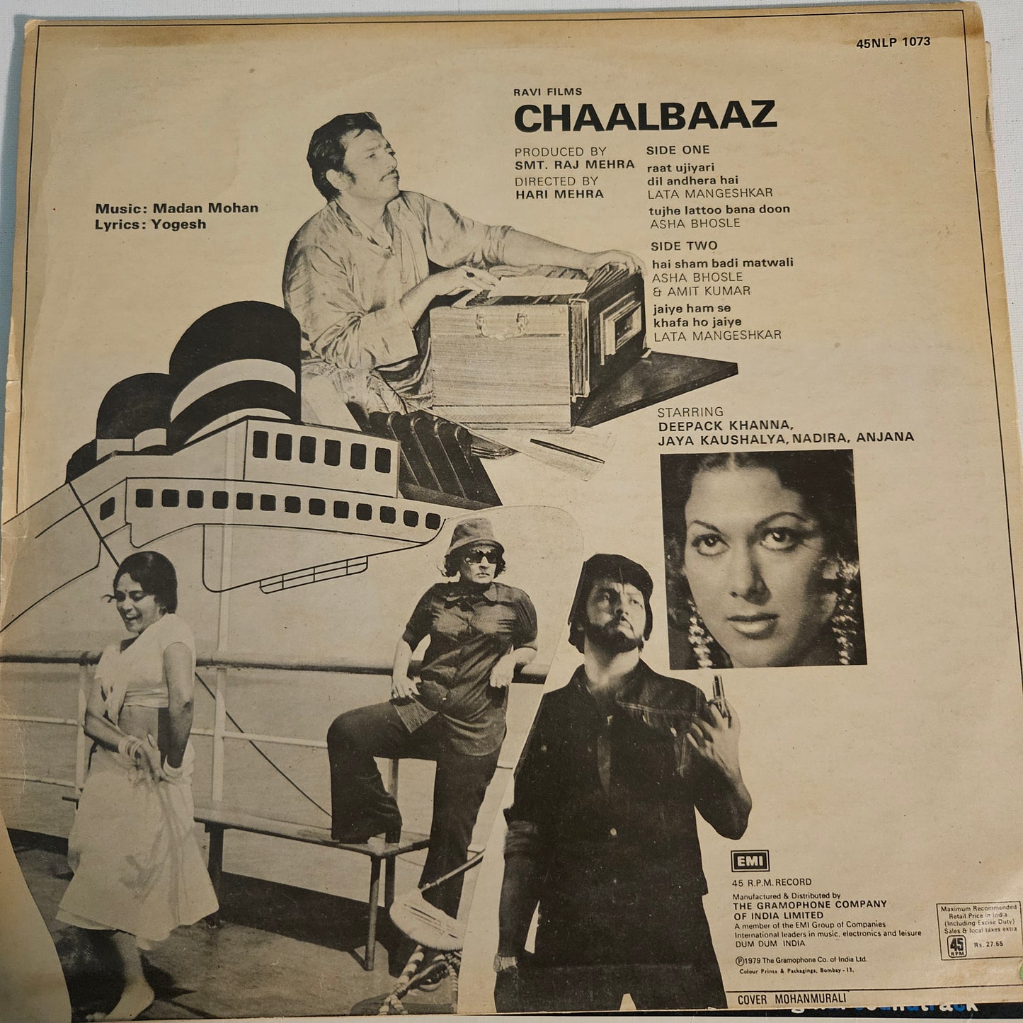 Chaalbaaz - Madan Mohan classic 45 rpm LP - near mint condition