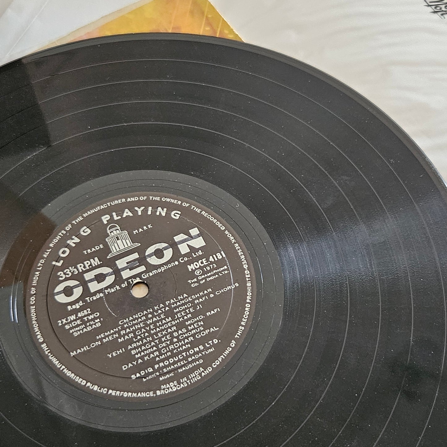 Shabab - classic 1st ring Odeon in VG+ music by Naushad