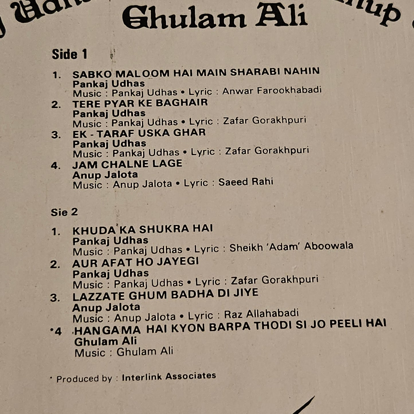 Maikada - Ghazals - Pankaj Udhas, Ghulam Ali, Anup Jalota in excellent to Near Mint condition