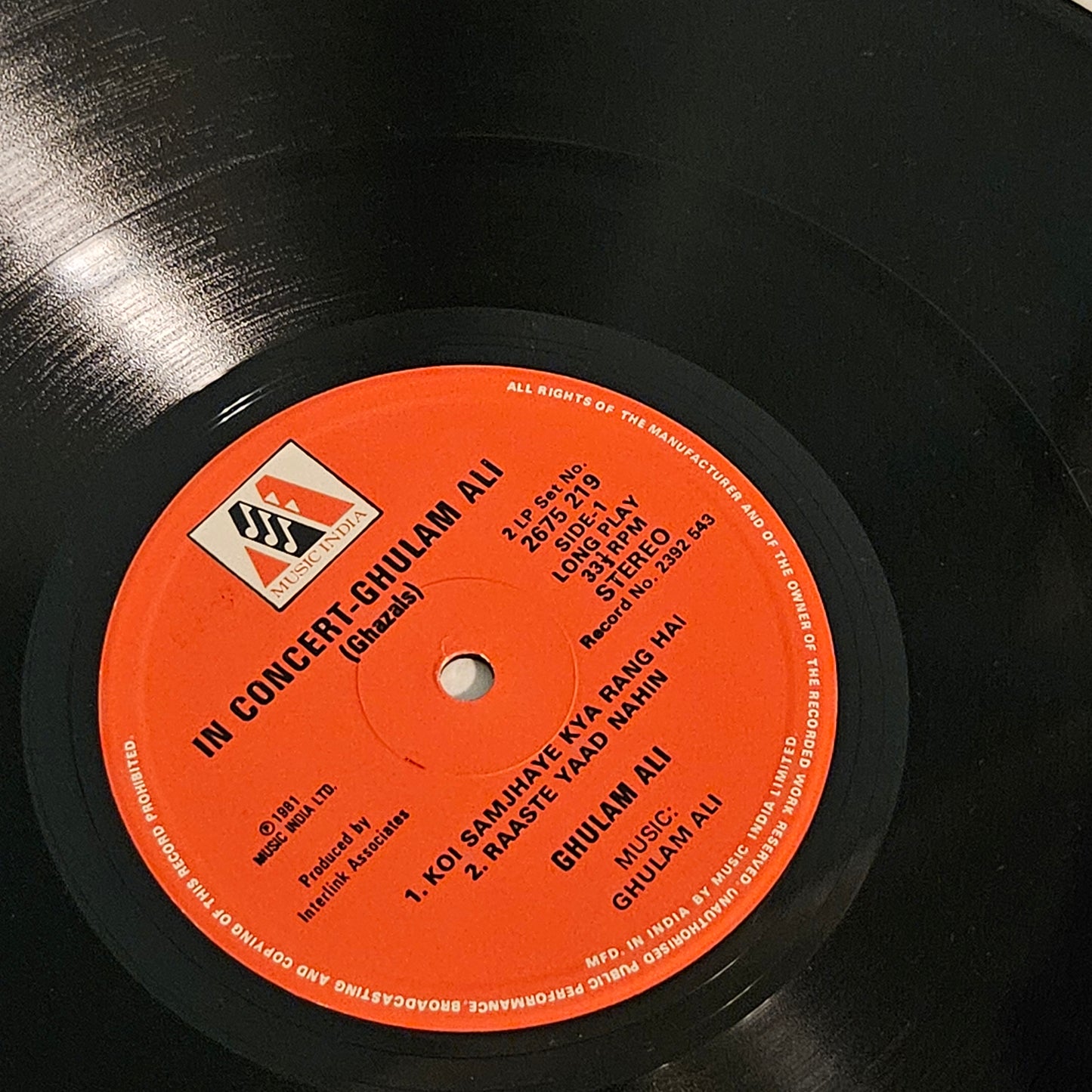 Ghulam ali in concert - 2 LP in Near mint