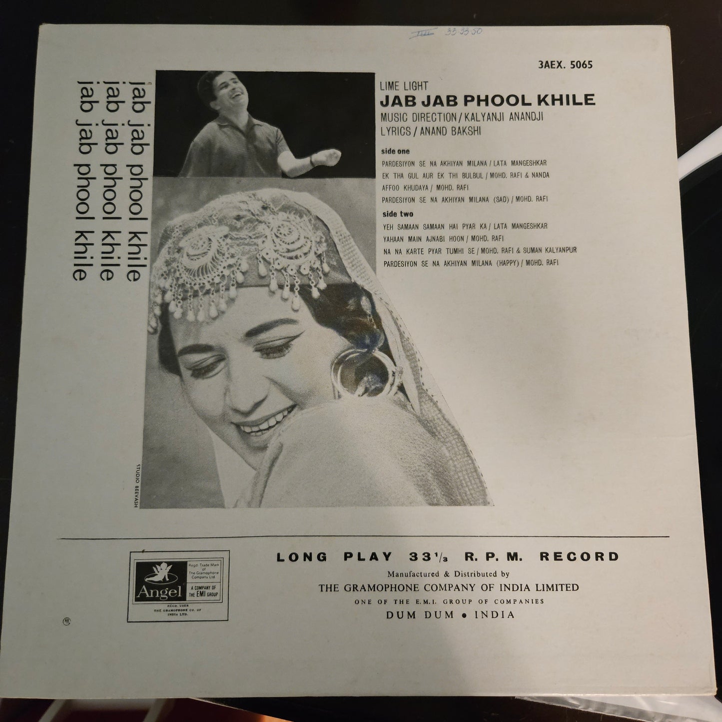 Jab Jab Phool khile - 1st Angel - in near mint and cover in Pristine