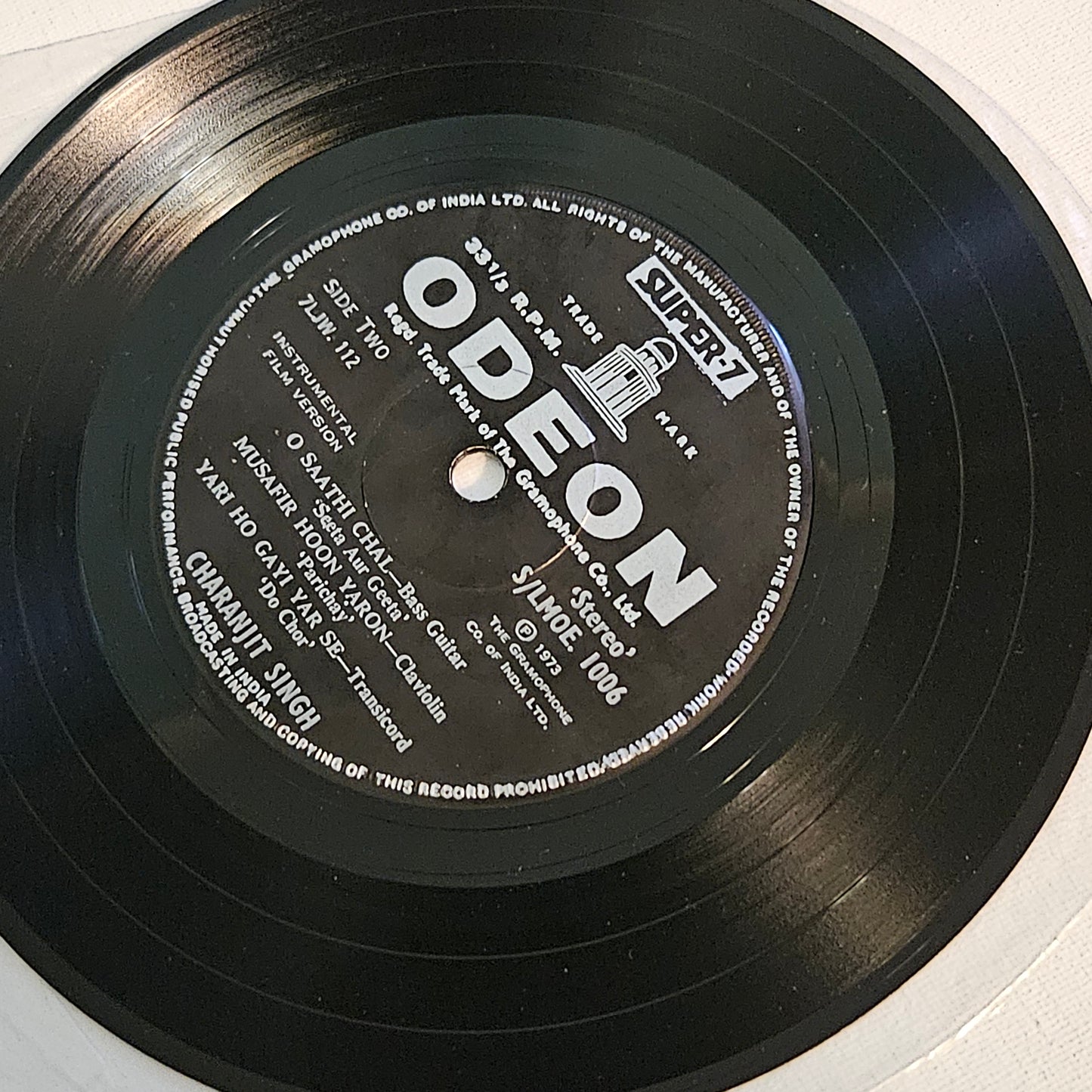 Charanjit Singh – Instrumental (Film Tunes) Vinyl, 7", 33 ⅓ RPM, Stereo in near mint