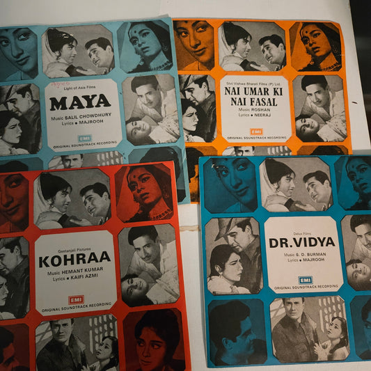 4 great classic original soundtrack songs 1. maya 2. Kohraa 3. dr Vidya 4. Nai umar ki nai fasal Eps  in near mint