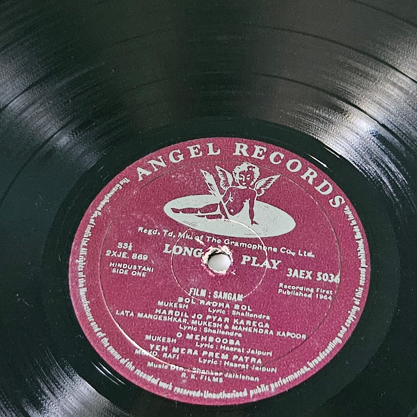 Sangam - Raj Kapoor and Shankar Jaikishan - 1st Angel in excellent condition