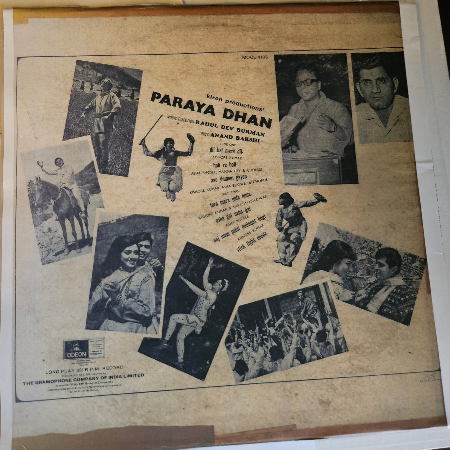 Paraya Dhan - 1st edition Ring Odeon - R D Burman superhit in VG+ condition - played and verified - Cover is color copy Read Desc