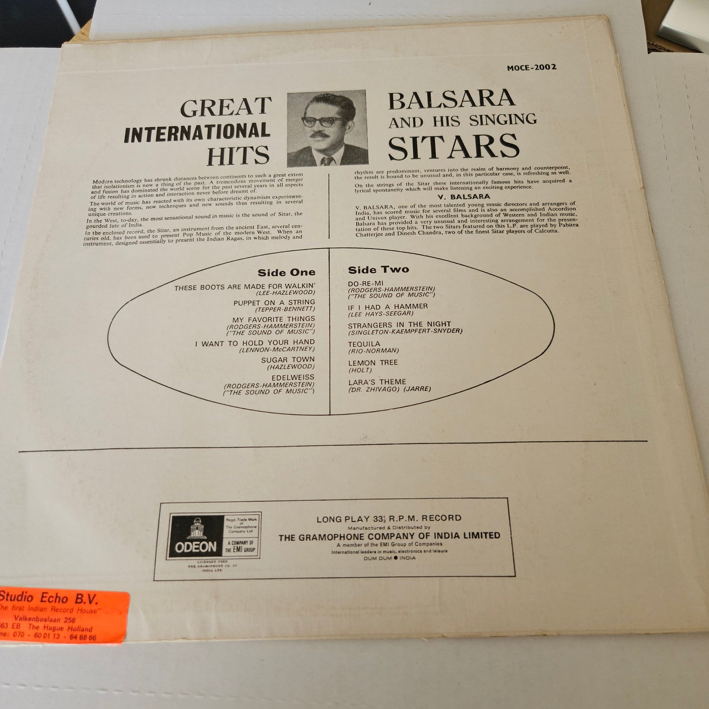Balsara & His Singing Sitars - Great International Hits in excellent