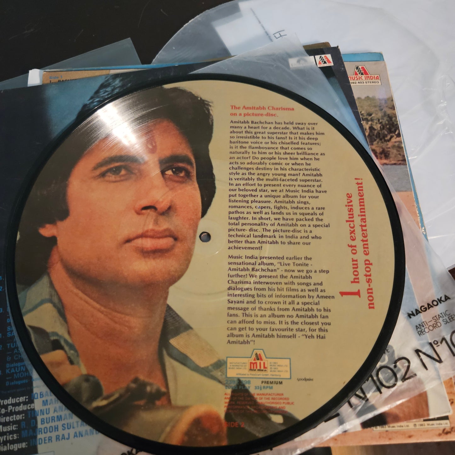 5 Superhit LPs package including Amitabh Picture Disc and 1.Shaan 2.Mahaan 3. Pukar and 4.Kaalia Amitabh and R D Burman and in VG++ to excellent
