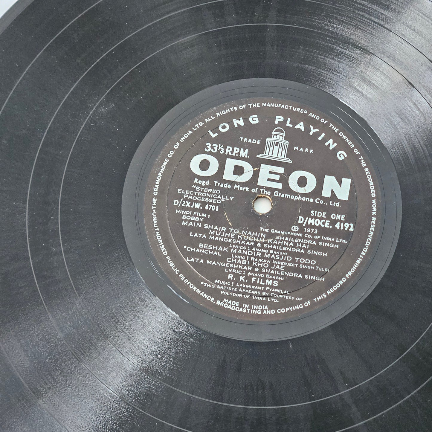 Bobby (1973) - 1st Edition Ring Odeon version - R. K. Films Music by Laxmikant Pyarelal superhit classic in VG++