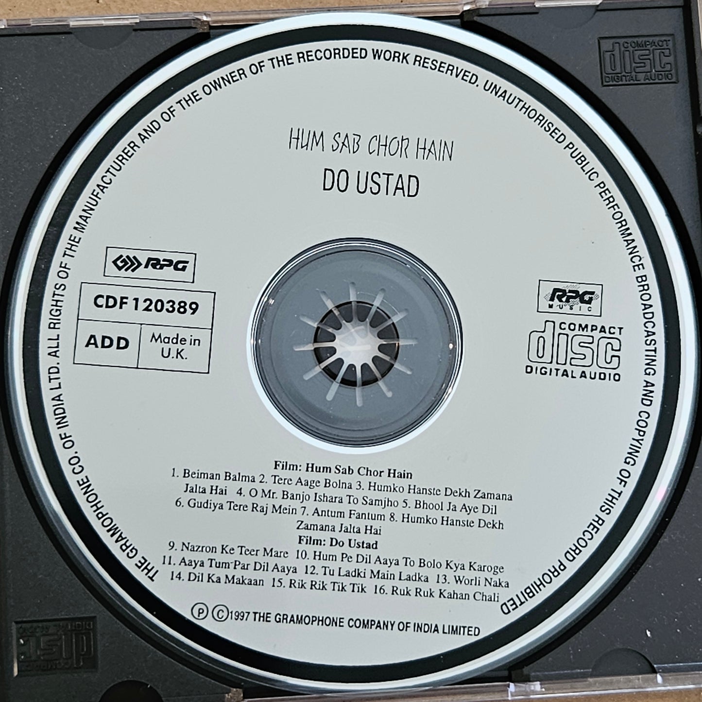 Hum sab Chor hai and Do Ustad Audio CD 1st edition made in UK Near mint