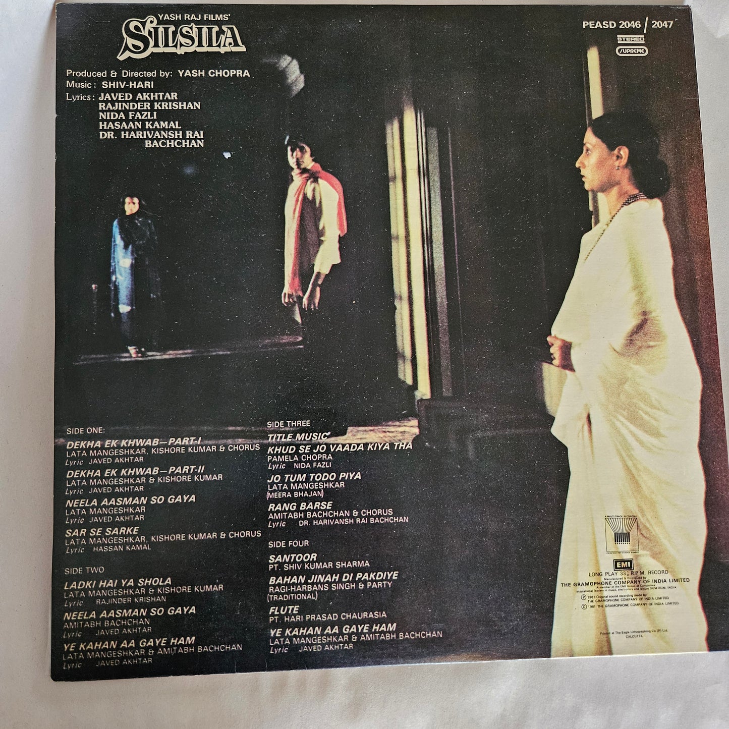 Silsila - Shiv Hari and Yash Chopra classic collectible 2 LP set in excellent to near mint, flawless gatefold cover