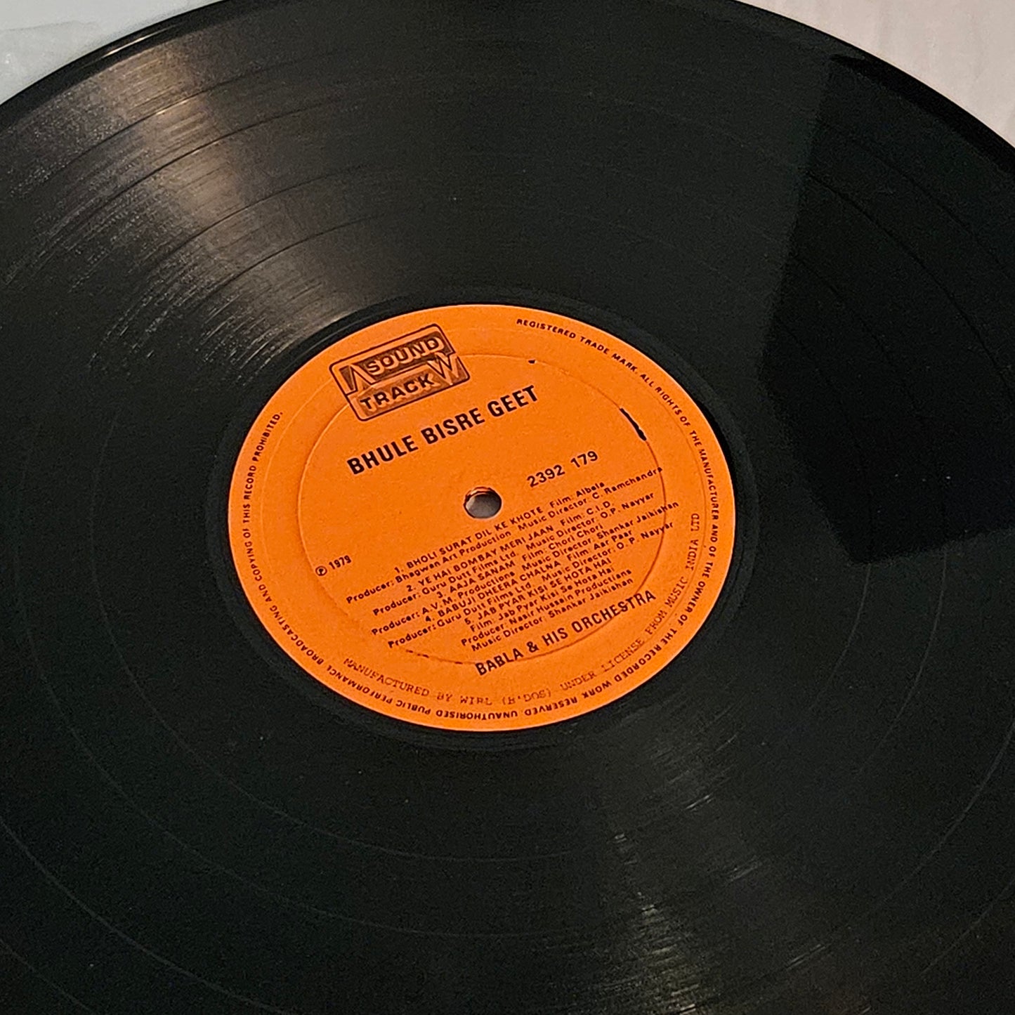 Babla - Bhule Bisre Geet - Indian pop record Instrumental in stereo in Vg+ condition