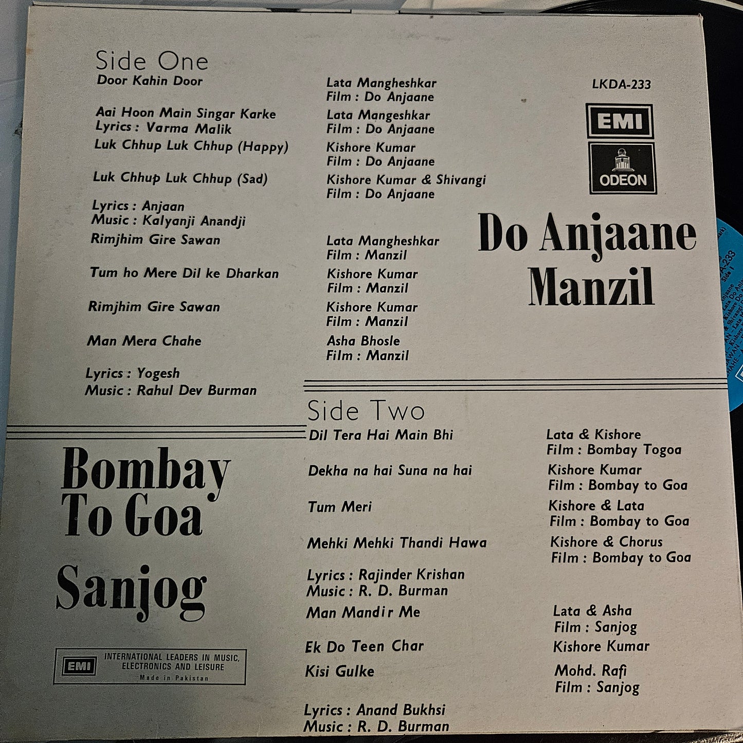 Manzil + Bombay to Goa + Sanjog + Do Anjaane 4 on 1 R D Burman and Amitabh rare in excellent