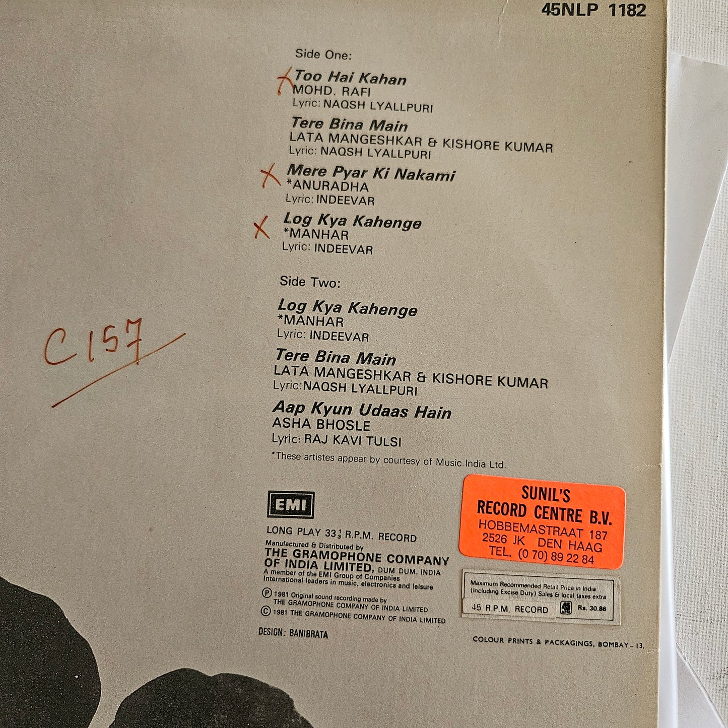 Log Kya kahenge - Kalyanji Anandji - in Near mint - 45 rpm LP