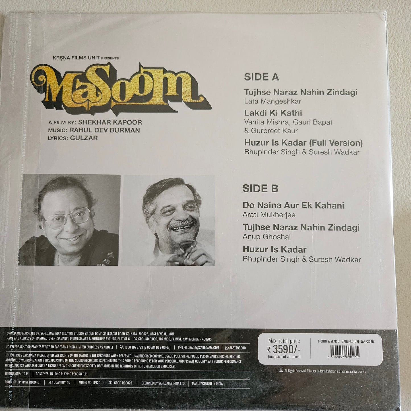 Masoom - new issue Music By R. D. Burman in mint sealed