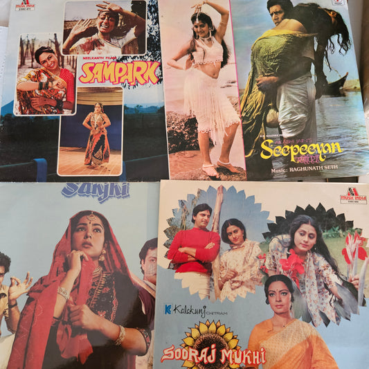4 LPs package Art films collection Sampark, Sanjhi, Seepeeyan, Sooraj mukhi in near mint bhupinder asha bhosle