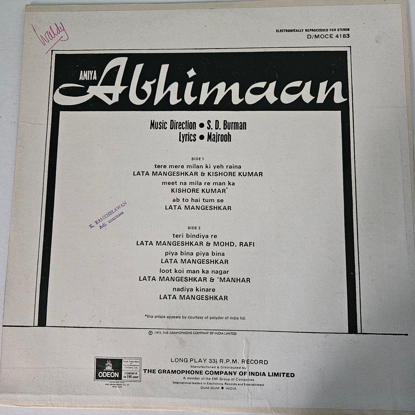 3 LPs package S D Burman blockbuster Sharmilee , Abhimaan and Guide excellent