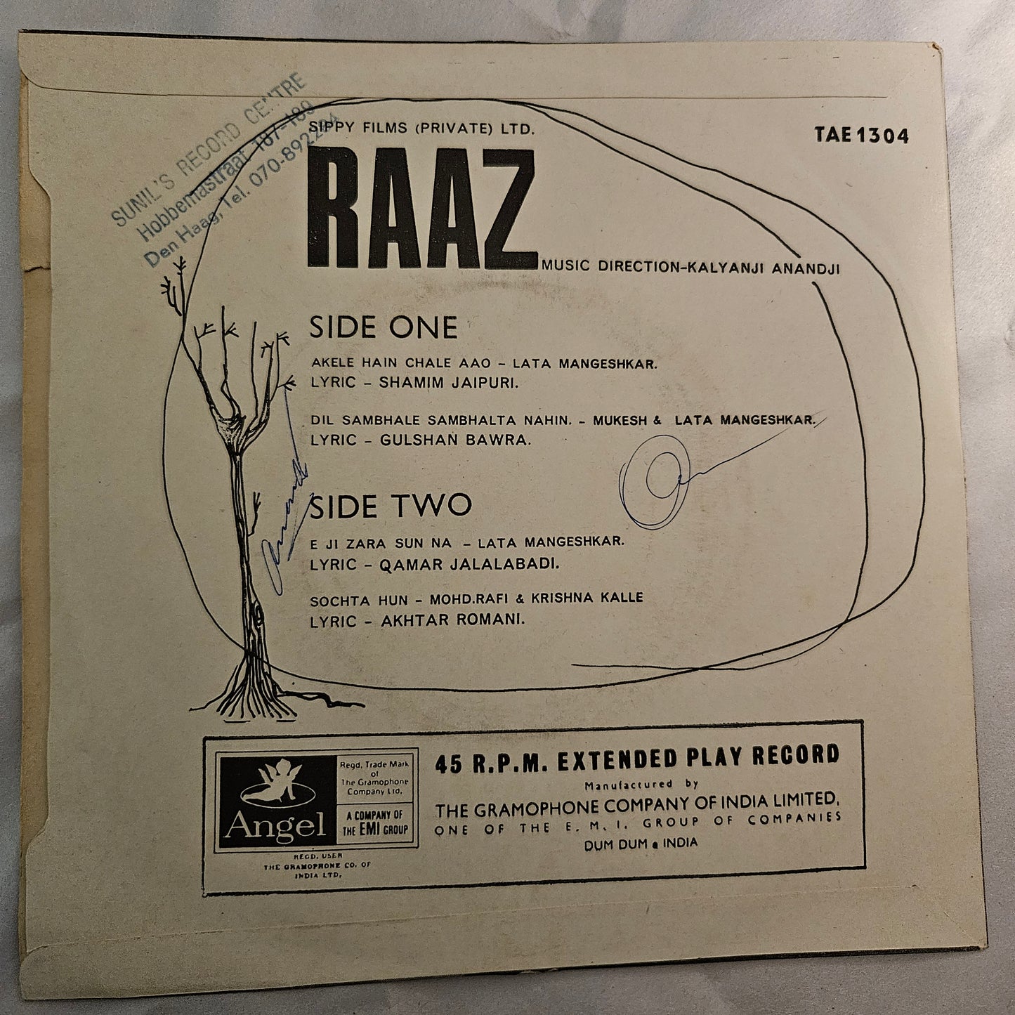 Raaz Music bybKalyanji Anandji classic Angel EP in excellent