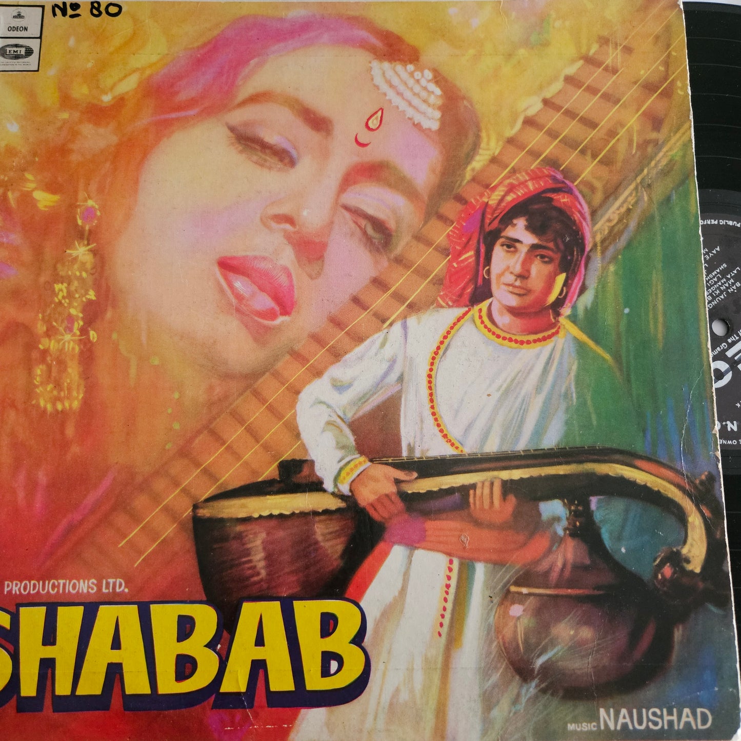 Shabab - classic 1st ring Odeon in VG+ music by Naushad