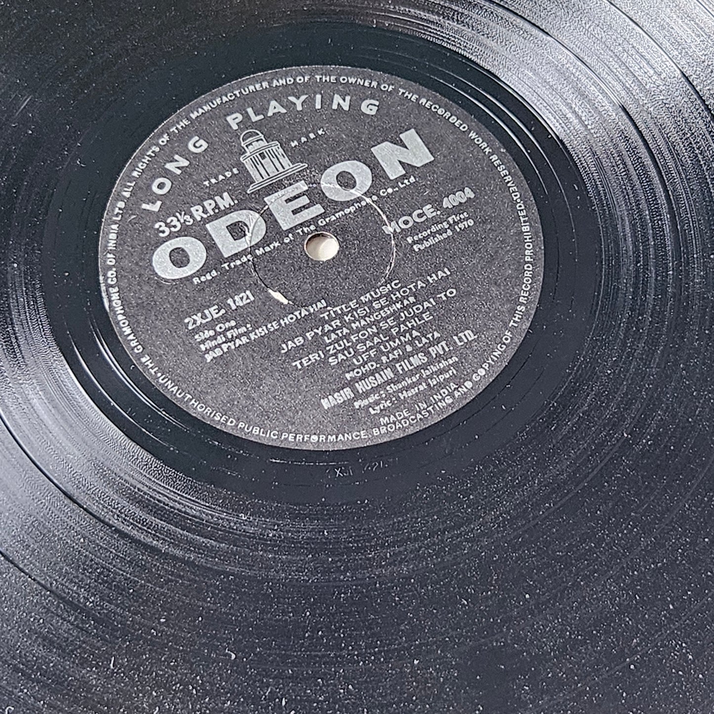 Jab Pyar Kisise hota hai - Heavy Odeon Shankar Jaikishan in excellent to near mint