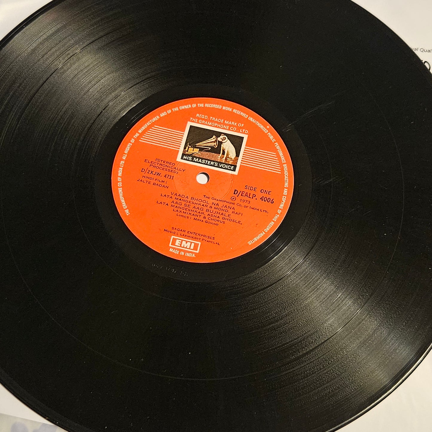 Jalte Badan - Music by Laxmikant Pyarelal. Super hit - Excellent 1st Issue red dog hmv