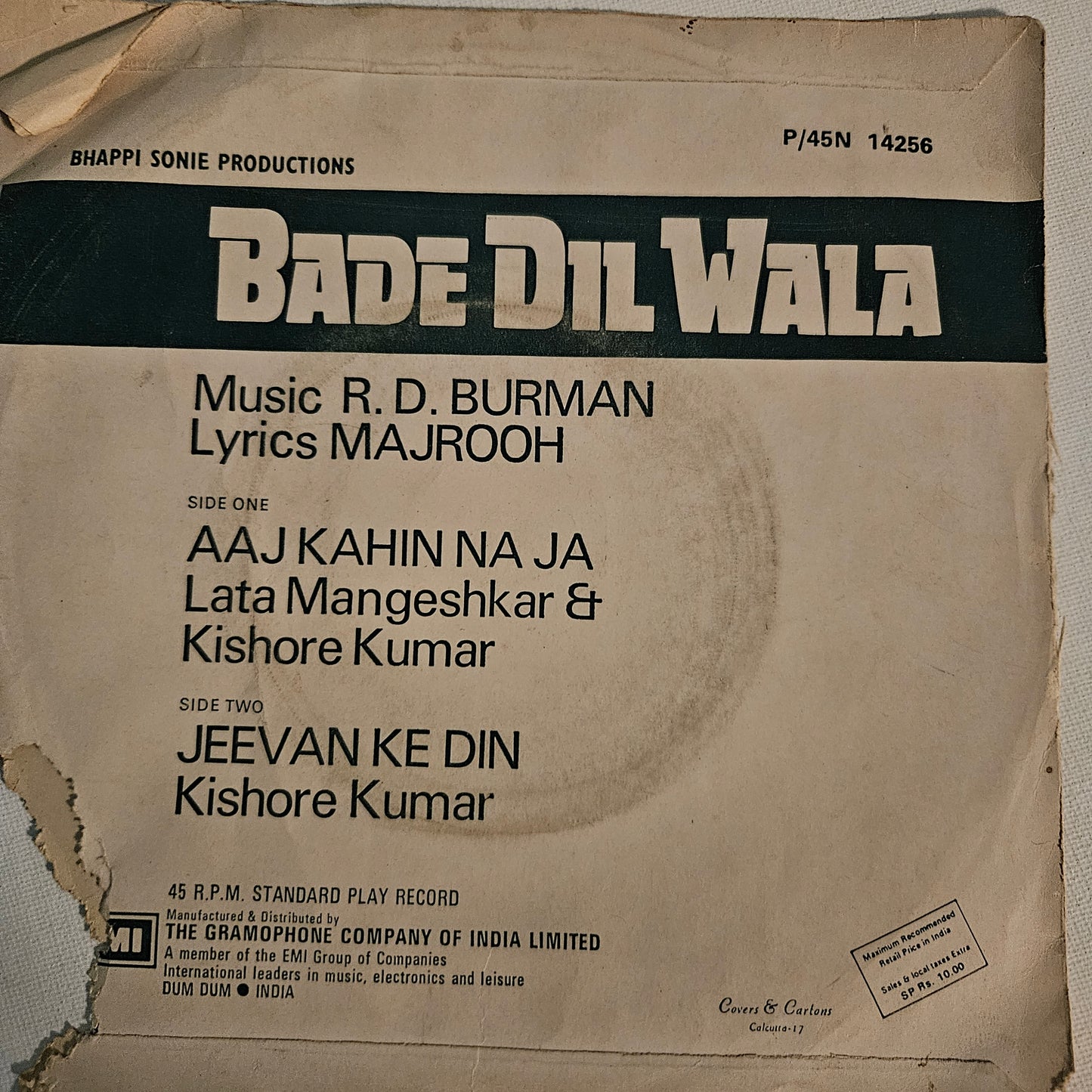 Bade Dilwala - R D Burman superhit rare SP in excellent