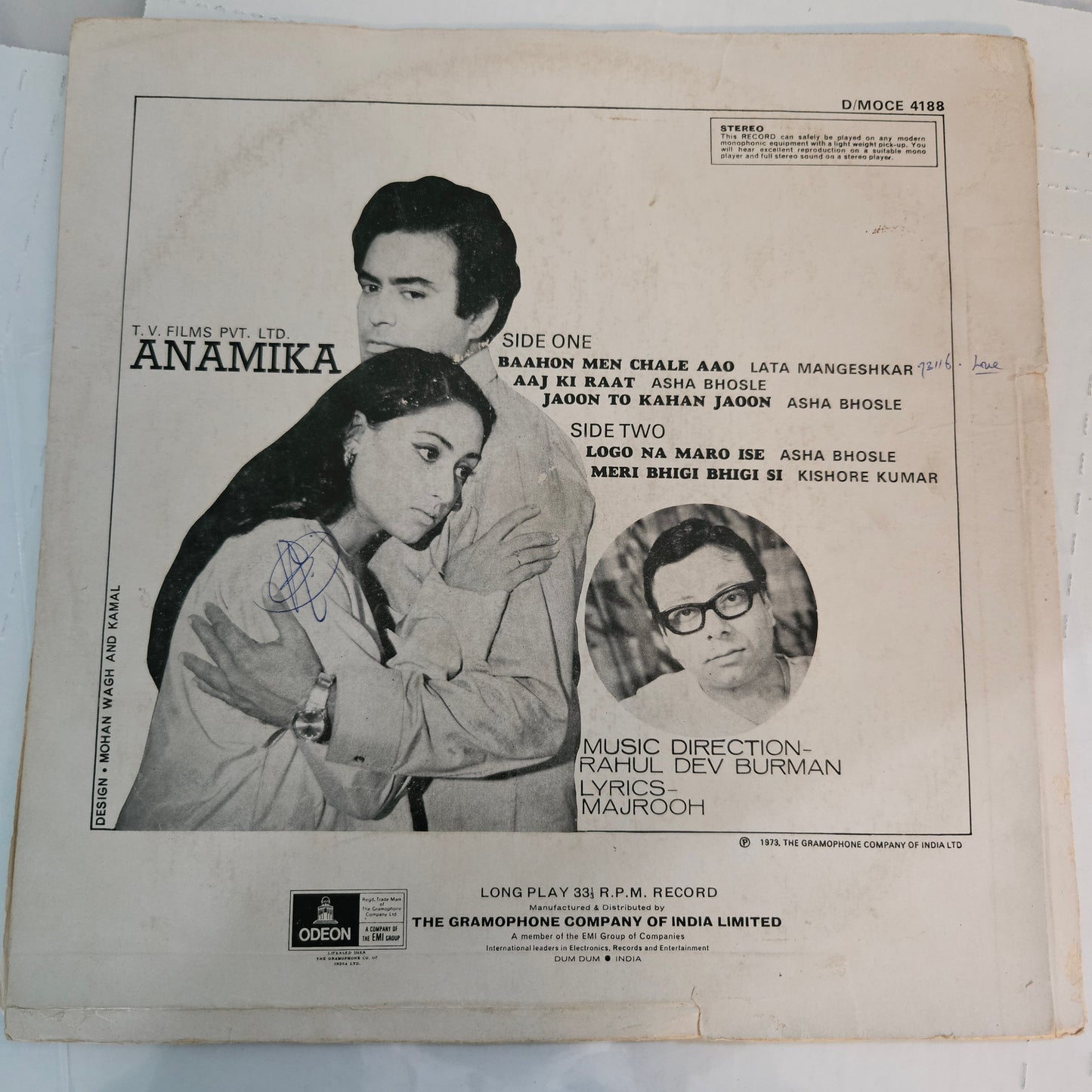 Anamika - R D Burman superhit Double Ring odeon in Stereo in excellent condition clean copy