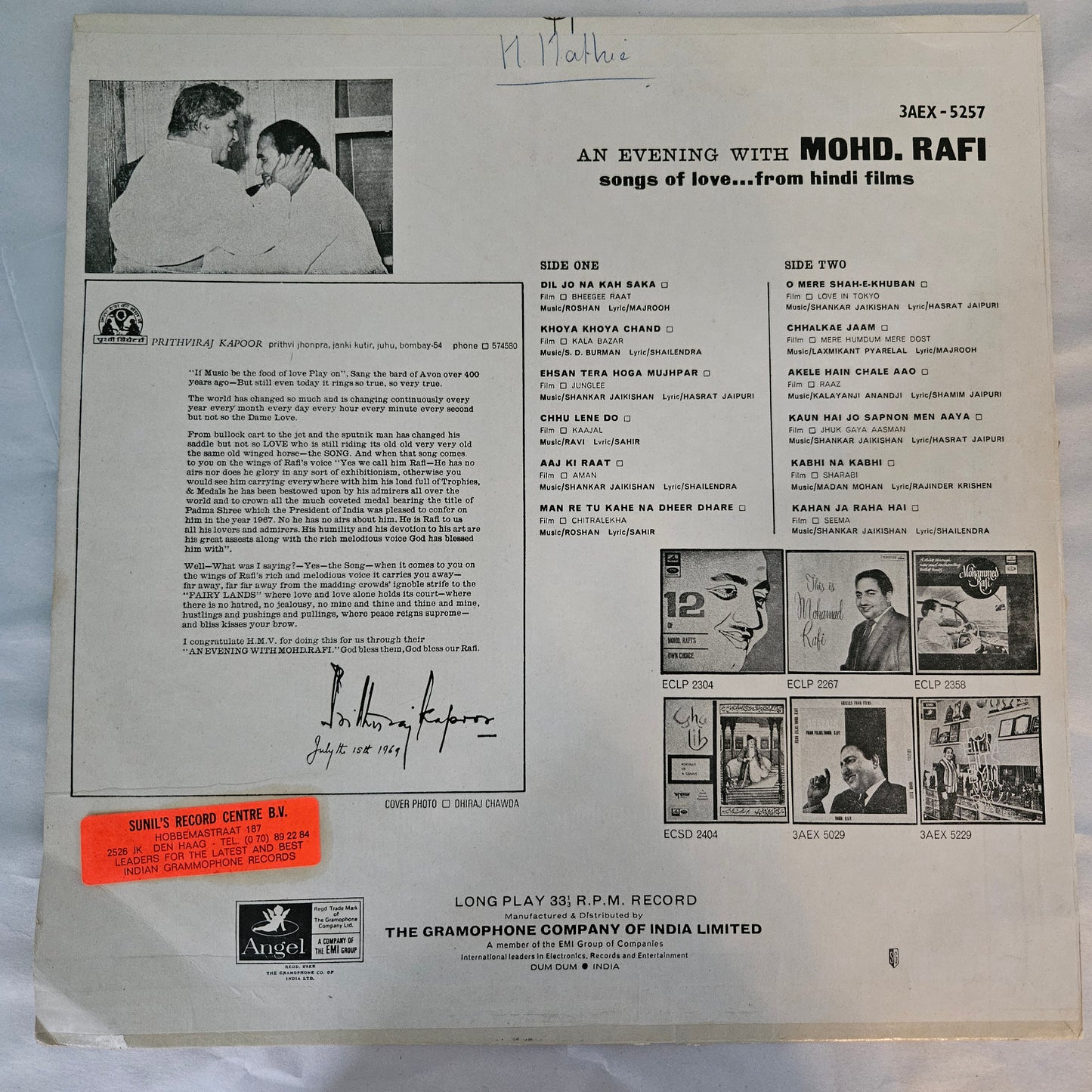 Mohammed Rafi - An Evening with - superb collection in Excellent condition