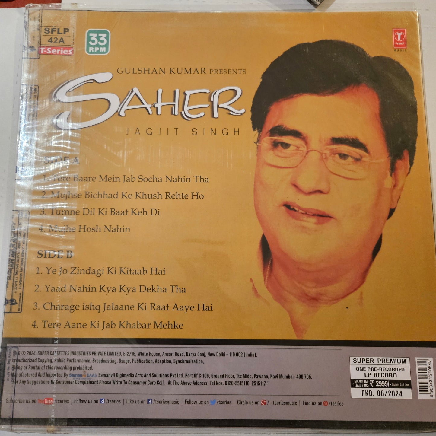 Saher - By Jagjit Singh - new release - brand new sealed
